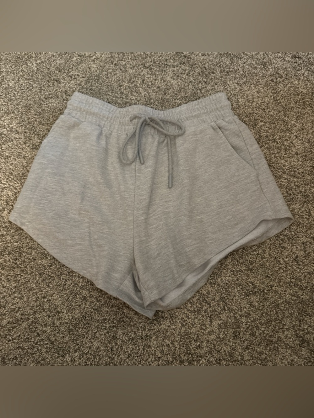 Women's Gray Elastic Waist Drawstring Shorts